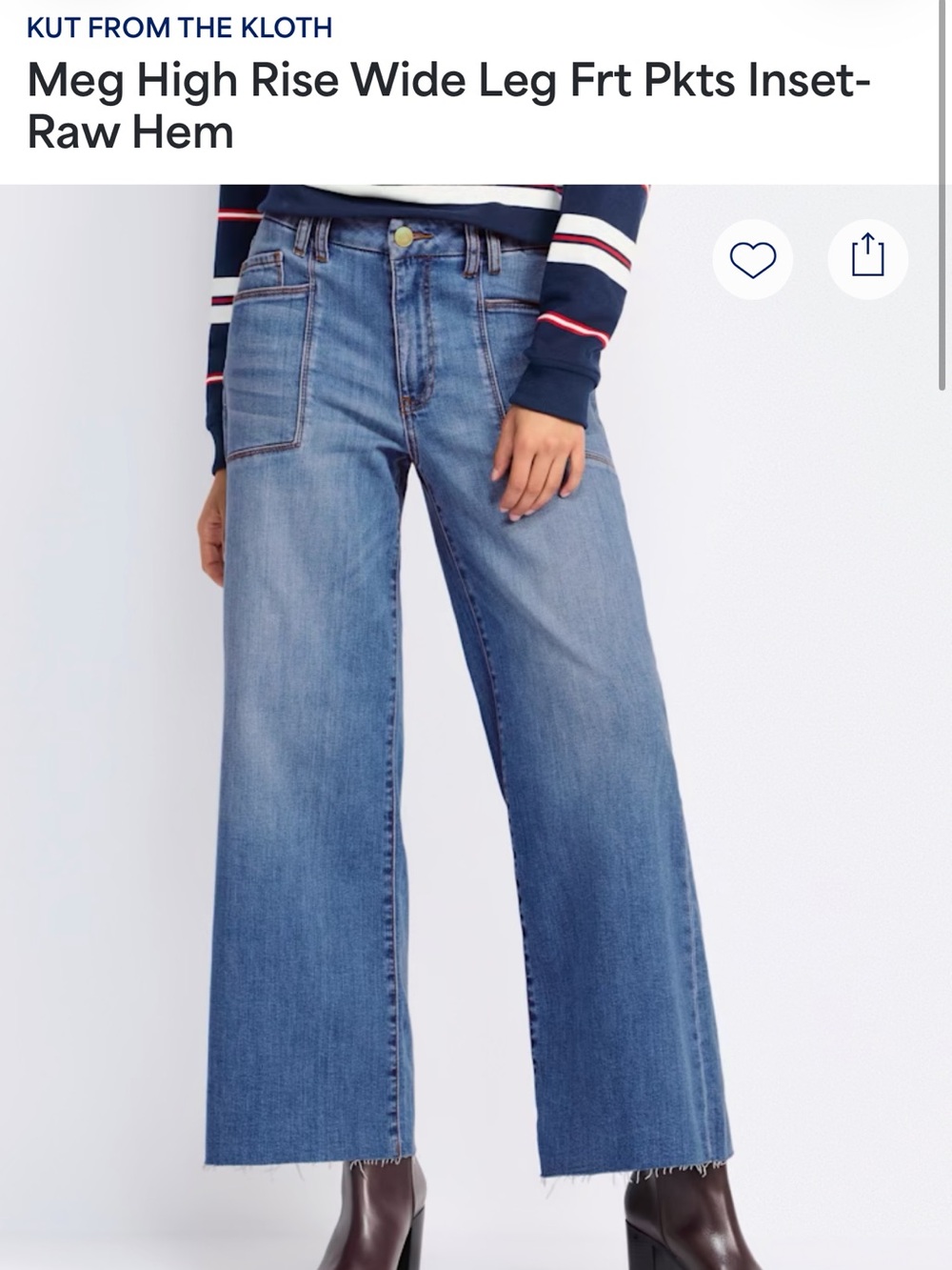 Kut from the Kloth Wide-Leg High-Rise Jeans in Medium Blue